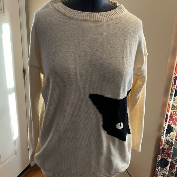 Peeking Black Cat Plus-size Sweater 1X - Picture 9 of 9